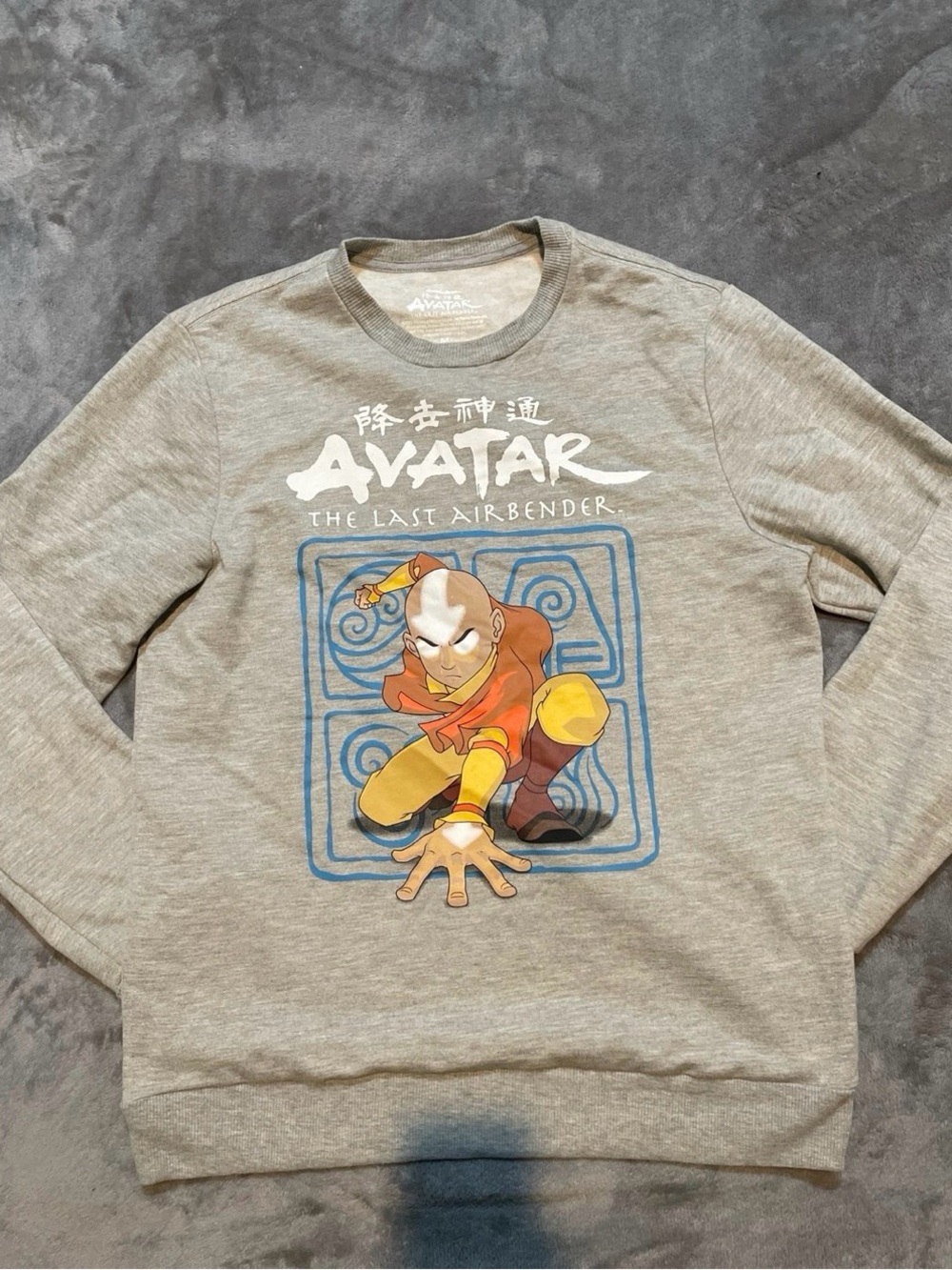 Avatar The Last Airbender Grey Graphic Crewneck Sweatshirt